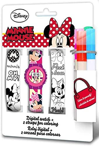 Minnie Mouse Reloj Correa para pintar de Digital Painting Strap Watch (WD20327), Multicoloured