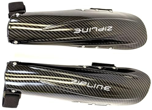Zipline Ski Forearm Guards for Ski Racers - Premium Downhill Ski Poles Protector, Essential Ski Race Gear for Enhanced Safety and Performance, Ideal for Competitive Skiers (Black Carbon)