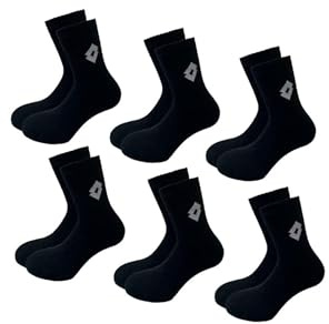 Lotto, 12 pares calcetines de tenis para hombre/mujer en algodón suave y transpirable, certificado OEKO-TEX, negro, 43-46