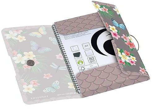 Herlitz Gummizugmappe A4 aus PP, Motiv: Ladylike Butterflies, 1 Stück