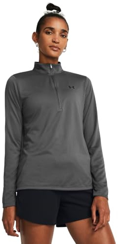 Under Armour Tech 1/2-Solid, T-shirt de sport respirant pour femme, T-Shirt manches longues avec col zippé