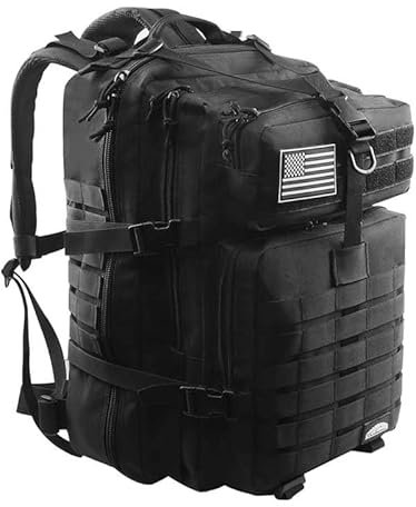CtopxCone 45L Grey Camo Military Tactical Backpack 3 Day Molle Assault Pack Large Army Bug Out Bag Rucksack Daypack for Men Outdoor Hiking Army Camping Hunting