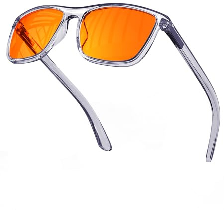 Bloomoak-99% Blue Light Blocking Glasses-Gaming Glasses-Anti Glare - Anti Fatigue-TR90 Material-Suitable for Screens, Games, TVs, Mobile Phones (Amber - 99% - Grey Transparent Frame)