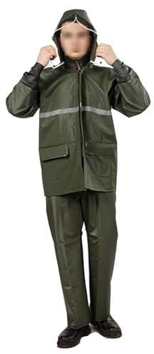 WANJEX Cappotto Antipioggia Da Uomo per Moto, Tute Antipioggia Impermeabili, Alta Visibilità Riflettente Lavoro Pioggia Giacca Pantaloni per Tutti Gli Sport(Style 2)
