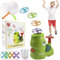 Chiluxendo Jeux Exterieur Enfant(Vert), Jouet Coordination ES Pieds, des Mains et des Yeux, Flying Disc Launcher, de Lancement de Soucoupe Volante à Pied, Cadeau pour Les Filles et Les Garçons