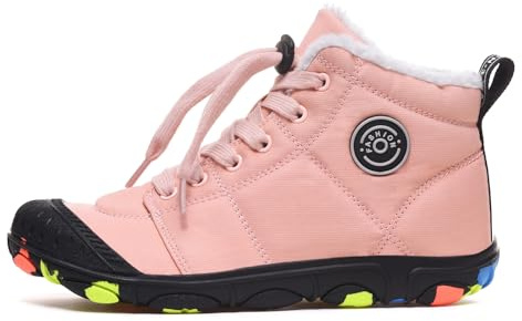 Zapatos descalzos para niños, botas de invierno para exteriores, cálidas, forradas, antideslizantes, ligeras, zapatos de invierno para niños y niñas, para exteriores, invierno, trekking, botas de