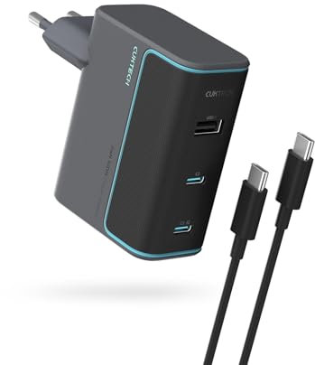 100W USB C Caricatore, CUKTECH Gan Caricabatterie Rapido Multiplo USB Alimentatore Portatile PD Compatibile con Samsung Galaxy S24 /S22/iPhone 16 pro/Laptop/MacBook Pro/Tablet/Steam Deck, Nero