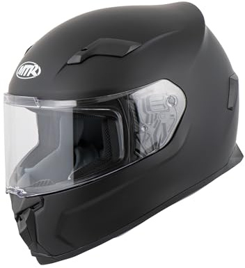 MTR S-6 Evo Integralhelm, Motorradhelm ECE 22.06 Zertifiziert - Maximale Verkehrssicherheit, Robuster & Leiser Motorrad Helm, Kinn & Kopf Belüftung, Roller Helm Herren & Damen, Matt Schwarz, XS