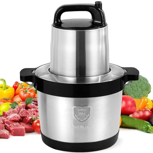 OZTYSGXM Picadora de Carne Vegetal, Picadora de Carne de Acero Inoxidable, Picadora de Carne EléCtrica Comercial para Carne, Pescado, Verduras Y Alimentos, Gran Capacidad 6 L