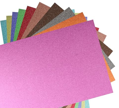 40 Sheets Glitter Card Stock, A4 Glitter Paper(8.3 x 11.7 inch), 230gsm Sparkle Shiny Colored Cardstock, 20 ColorsCard Paper for DIY Card Making Arts Crafts Crafting Scrapbook Creative Party Deco