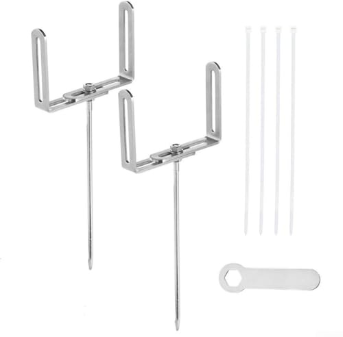 Iron Lot de 2 supports réglables pour tuyau de descente avec attaches de câble et clé pour extension de gouttière sécurisée Convient pour les pelouses, les cours et les propriétés commerciales (S)