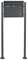 Wiltec Set Briefkasten V12 Anthrazit 360 x 115 x 320 mm mit Ständer, Wandbriefkasten mit Schloss, Sichtfenstern und Namensschild, Postkasten aus Stahl galvanisiert
