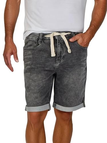 riverso RIVPaul Pantalones Vaqueros Cortos para Hombre, Jeans Short, Cortos de Verano, Corte Regular, Bermudas, Gris, Azul Claro, Azul, Negro, W30 - W42 - Grey Denim (G37) - W33
