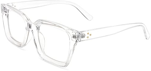 COASION Classic Ladies Eyeglasses Clear Lens Thick Square Frame Oprah Glasses for Women Transparent