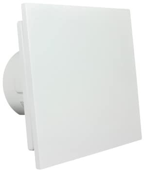 VENTS SHIELD White 100 mm Bathroom Extractor Fan with Humidistat Sensor Built-in Timer for Silent Controlled Ventilation Wall Ceiling Mounted 4’’ Powerful Exhaust Humidity Control for Shower