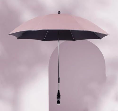 Ombrelle Poussette Universelle, Parasol Anti Uv pour Landau, Protection UV 50+,Diamètre 85 cm, Flexible et Orientable, Compatible avec la plupart des poussettes (rose)