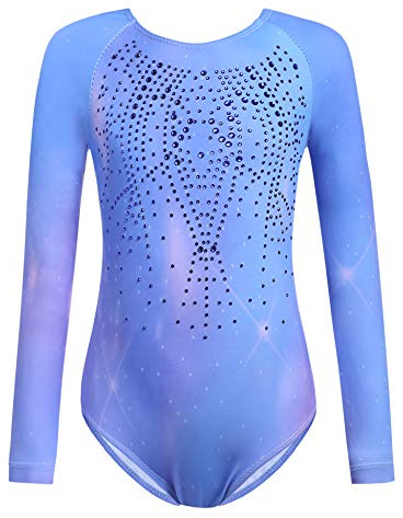 trudge Ragazze Ginnastica Leotards Body Danza Claasica Balletto Ginnastica Artistica Manica Lunga per Bambini 165 11-12 anni