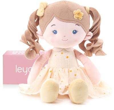 LeyaDoll Soft Plush Baby Doll 16'', First Rag Doll for 1 Year Old Girl Gift