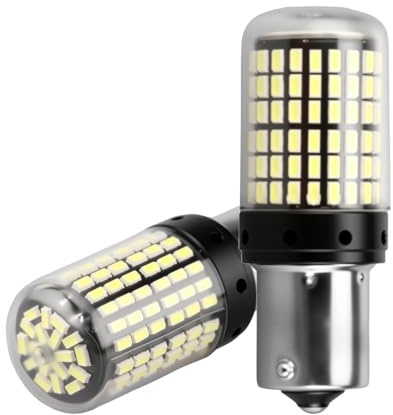 GEU BA15S 1156 LED Bulbs P21W 6500K White Car Reversing Lights | External Signal Rear Fog Lights Warning Exterior Lighting for Cars, Trucks, Lorries, Vans, RVs, Trailers, Motorcycles, Boats