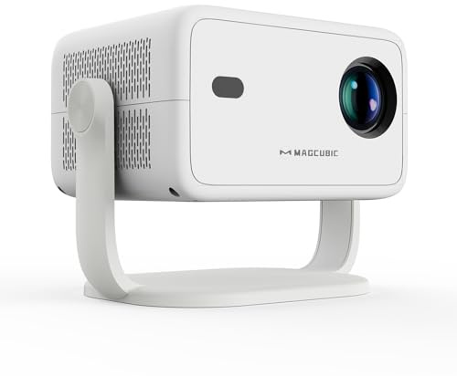 Magcubic Mini proiettore, Portatile proiettore 4K supportato con 400 ANSI, nativo 1080P, rotabile a 180°, WiFi 6 e BT 5.2, Auto-Trapezkorrektur, Videoproiettore per Home Cinema portatile (L018)