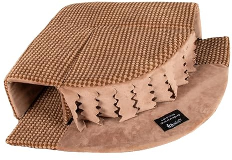 LOVIVER Cachette pour cobayes, abri Chaud, Accessoire de Cage Portable, Tunnel pour Hamsters, Chinchillas, écureuils et Hamsters, Brun
