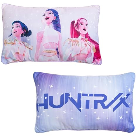 Cuscino cilindrico con licenza ufficiale K-Pop Demon Hunters, cuscino super morbido | Design celestiale reversibile, viola | Perfetto per l'arredamento della camera da letto o del soggiorno