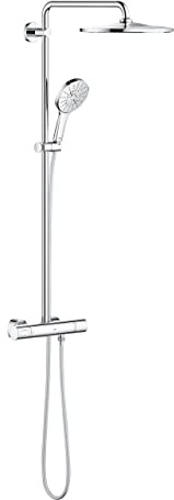GROHE Rainshower Smartactive 310 - Duschsystem mit Thermostatbatterie (Wandmontage, höhenverstellbar, Verbrühungsschutz, Sicherheitssperre bei 38°C), chrom, 26647000