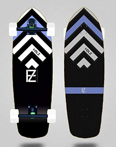 Holz Cruiser with 180mm Longboard Trucks Skate Skateboard Gram BW Akira Black 34