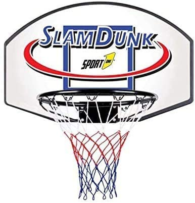 Tabellone Basket 71x45 cm Con Canestro in Metallo - Rete Inclusa, Pallacanestro, Diametro del Canestro 40 cm