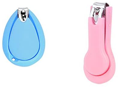 Androxeda 2 Stück Baby Nagelschere Nagelknipser für Baby/Kinder Nagelpflege breiter und ergonomischer Griff speziell für Neugeborene, sicher und bequem