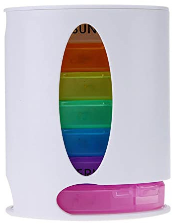 Wochen-Medizin-Organizer, Reise-Tragbare Pillenbox, ovale stapelbare Tablettenbox, 7 Tage 4 Mal am Tag - Morgens, Mittags, Abend und Bett