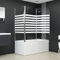 Keketa Shower Screen for Bathtub Folding Wall Shower Enclosure Bath Shower Screen Shower Cubicle Folding Wall 120 x 68 x 130 cm Tempered Glass Stripes
