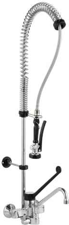 GastroHero Zweiloch Geschirrwaschbrause Profi 200 + Mischbatterie Wand Gastronomiebedarf