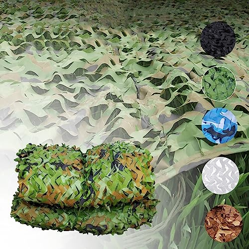 Camo Netting Roll Camouflage Netting, Camouflage Tarpaulin Shade Netting for Garden, Kids Den, Photography, Privacy, Hunting, Decoration, Fence (Color : Green-b, Size : 2x9m(6.5x29.5ft))