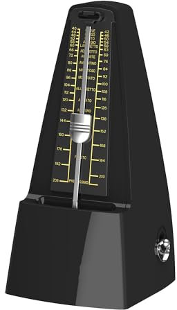 SOLO Mechanisches Metronom mit Akzentglocke, Präziser Takt und Kräftiger Klang, geeignet für Klavier, Gitarre, Schlagzeug, Saxophon, Trompete, Cello, etc(schwarz)