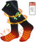 Beheizte Socken, Elektrische Heizsocken Damen Herren, Wiederaufladbare Beheizbare Socken mit 4 Temp modi, APP-Steuerung Thermosocken Fußwärmer Socken für Outdoor-Wandern/Skifahren/Camping/Angeln, XL