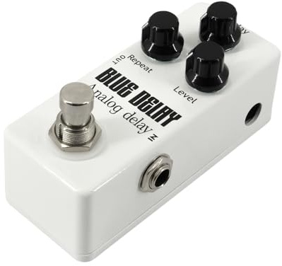 HUIOP Pedal de retardo analógico para guitarra Pedal de efectos para guitarra eléctrica True Bypass Carcasa de aleación de zinc DC 9 V Interfaz de entrada/salida de 6,35 mm Retardo/repetición/palanca
