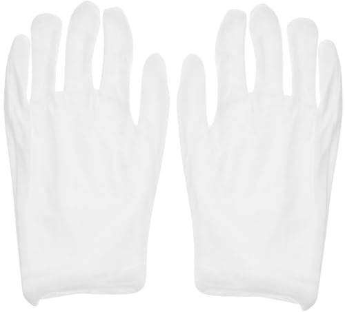 CATIEBYE Herren-inspektionshandschuhe für Schmuck 6er-pack Arbeitshandschuhe Aus Baumwolle Weiß Größe L
