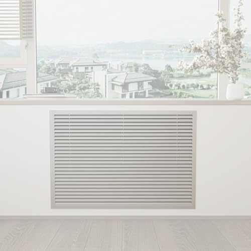 Cache-radiateur élégant blanc à persiennes en aluminium pour mur latéral/plafond, solution de chauffage décorative (60 cm)