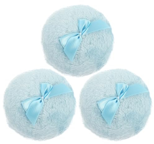 TOYANDONA Borla de Polvo Corporal de Felpa y Cinta de Seda Forma Simple, Tersa y Cómoda para Polvos Sueltos, Paquete de 3 Unidades Adecuado para Salón o Cesta de Baño