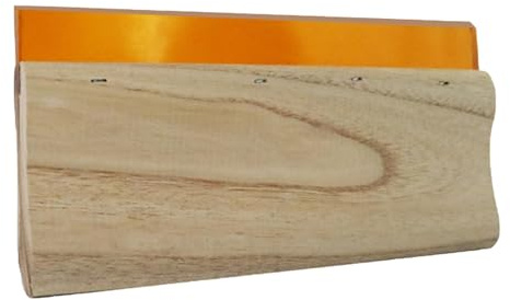 Fxzqgnh Rasqueta de serigrafía con mango de madera antideslizante, espátula manual de tinta de goma alta, accesorio para talleres creativos, multicolor, 30 x 3,5 x 0,7 cm