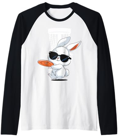 Discgolf - Occhiali da Sole a Forma di Coniglietto Pasquale Maglia con Maniche Raglan