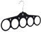 The Hanger Store Black Velvet Flocked Scarf Hanger with 5 Belt Hooks
