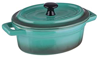 BUTLERS Mini-Auflaufform oval aus Keramik | kleine Auflaufform mit Deckel | backofenfest | auch als Soufflé Förmchen und Tapas-Schalenset geeignet