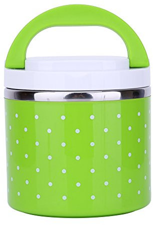 Bewinner Stainless Steel 600ML Student Soup Thermal Food Jar,Stainless Steel Inner Insulation Vacuum Lunch Box Food Container with Double Handles