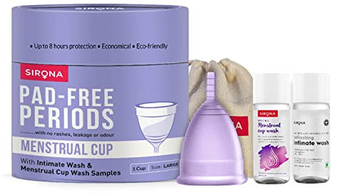 Sirona Reusable Menstrual Cup Large | Reusable Period Cup | Tampon and Pad Alternative | Heavy Flow