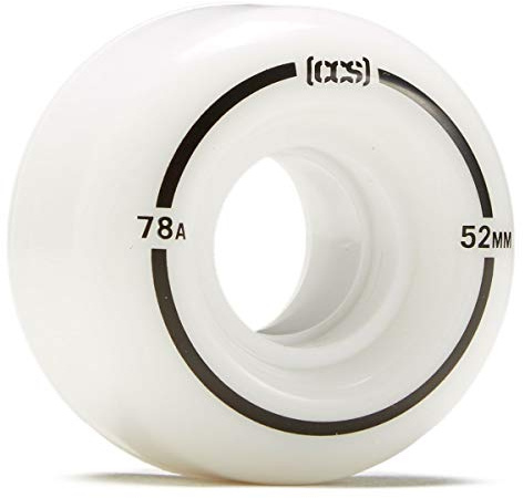 [CCS] Cruiser Skateboard Wheels - 52mm, 54mm, 57mm - 78A - White (52mm)