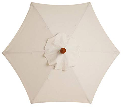 SMLJFO - Copertura di ricambio per ombrellone da 3 m, con 6 costole, impermeabile, anti-ultravioletto, in tessuto, Bianco