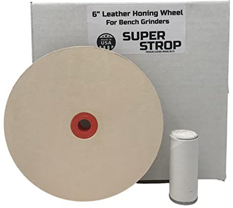 6 Pro Sharpening Supply Leather Honing Wheel Fits 6 in. Bench Grinders and Polishers