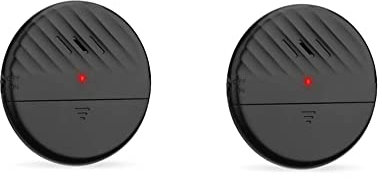 Lancoon Fensteralarm mit Vibrationssensor Schwarz 2 Packungen 125dB Lauter Schlanker Glasbruch-Einbruchmelder Einstellbarer Empfindlichkeit LED-Anzeigeleuchte für die Sicherheit im Home